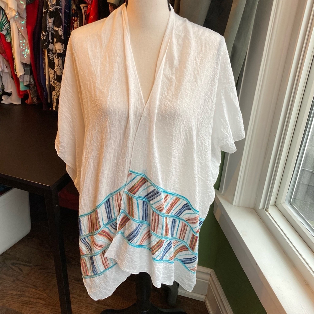 Women's Cherie Bliss Kimono One Size White Multi-color